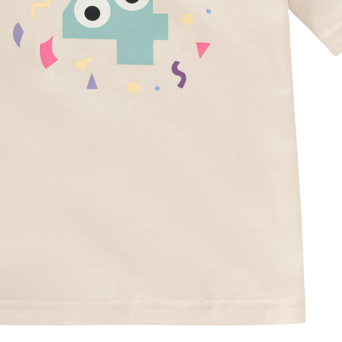 Topolino Kinder T-Shirt mit Geburtstagszahl 4 beige