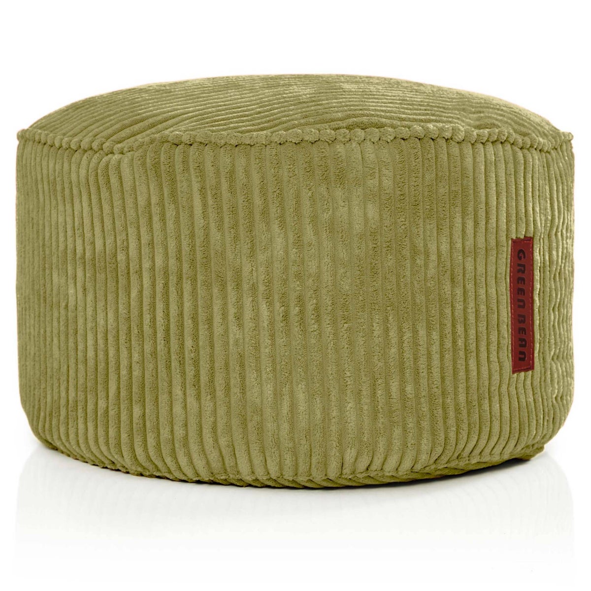 Groene bonen poef kussen 45x25cm met EPS kralen vulling & corduroy stof vloerkussen ligstoel kussen zitkussen poef fauteuil kinderen volwassenen stoffen kruk opbergruimte groen