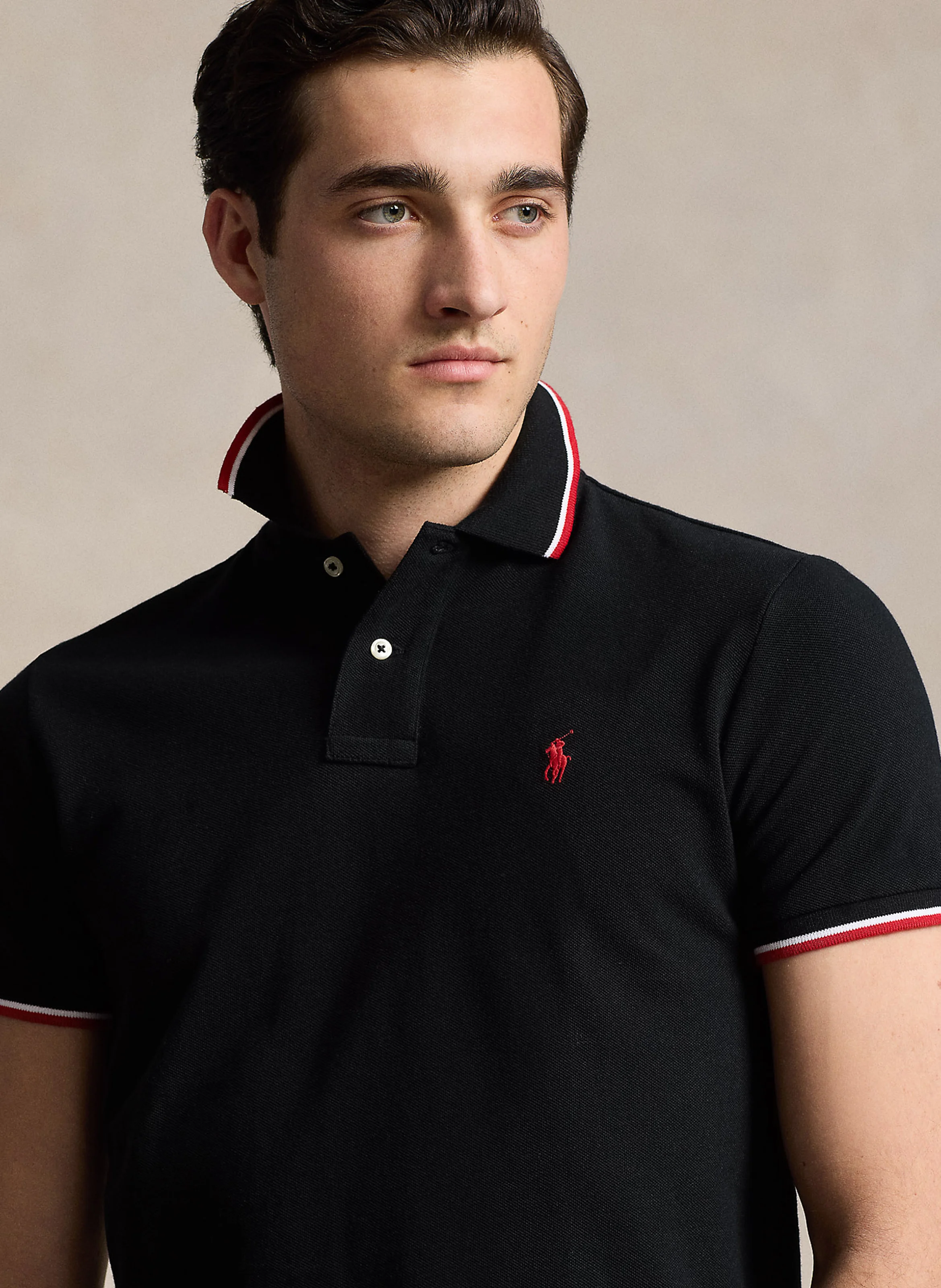 Polo slim-fit en coton | Noir