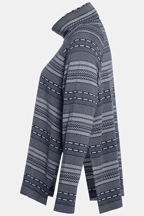 Sweatshirt, offene Seitennähte, Rollkragen, Biobaumwolle
