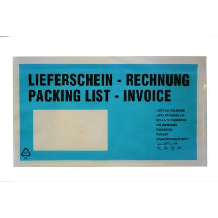 DM Folien Lieferscheintaschen DIN lang, türkis, 100 Stück
