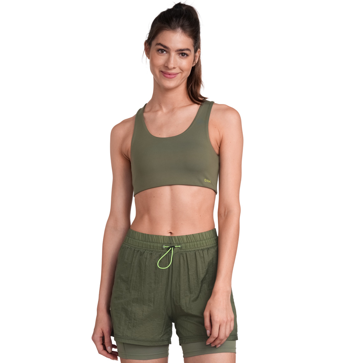 Gina Sports Damen Sport-Bustier unifarben oliv