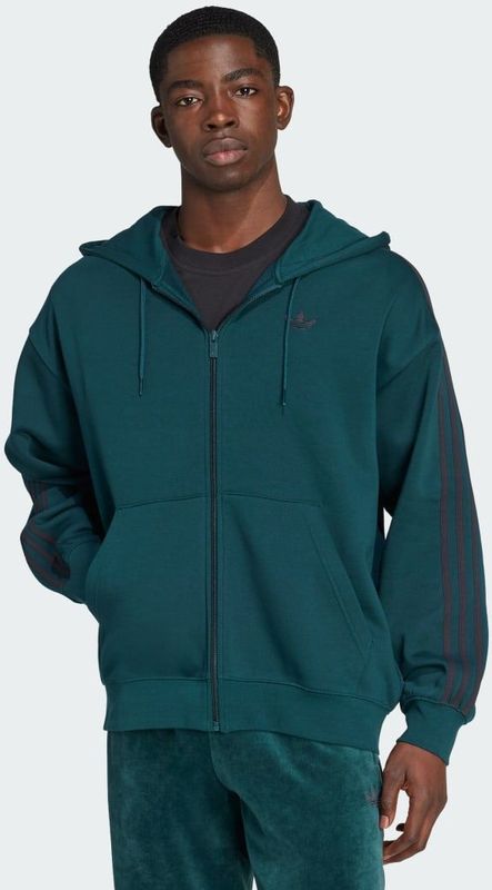 adidas Originals - Groene Zip Hoodie - Heren - Oversized - Katoen