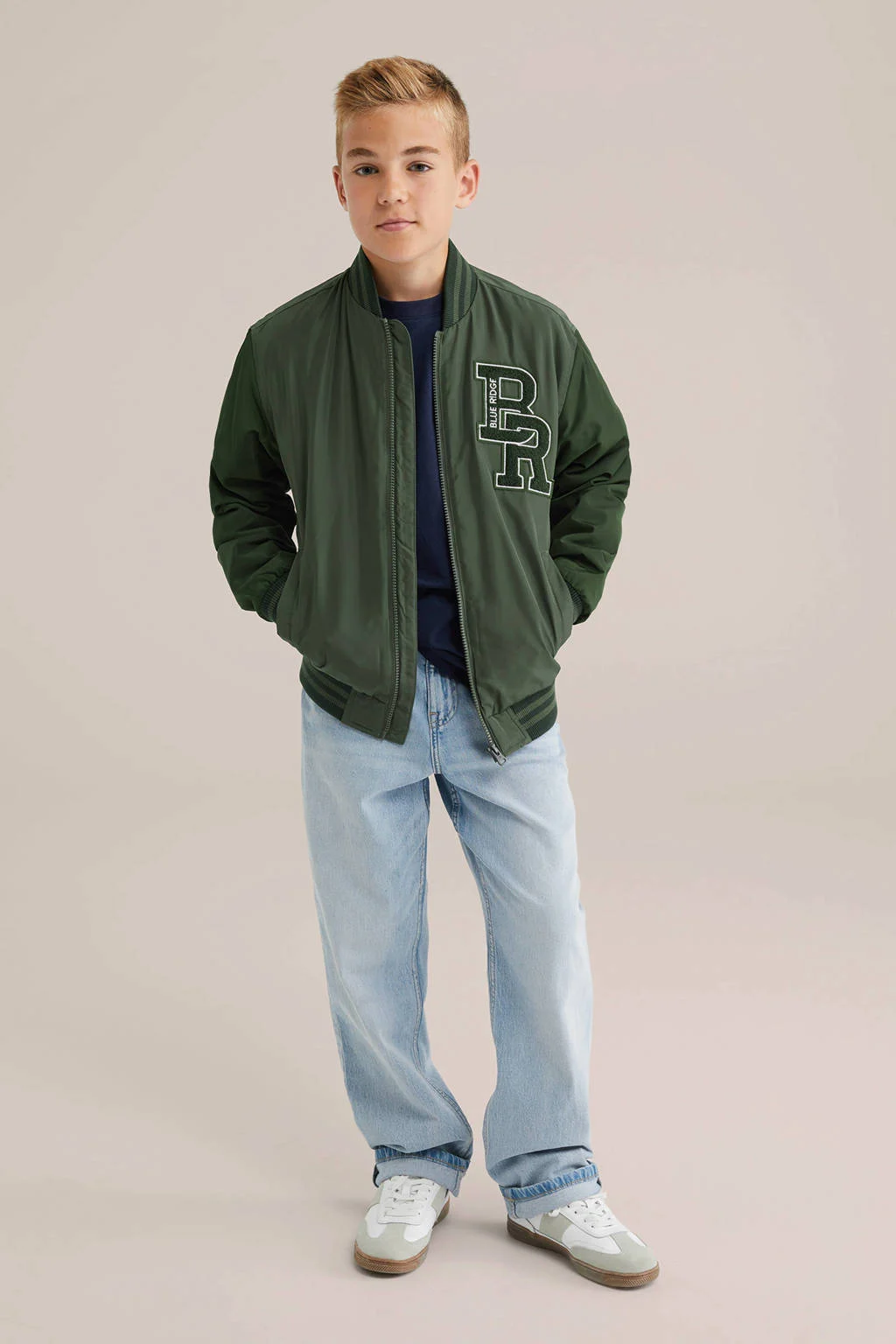 WE Fashion Blue Ridge bomberjack donkergroen