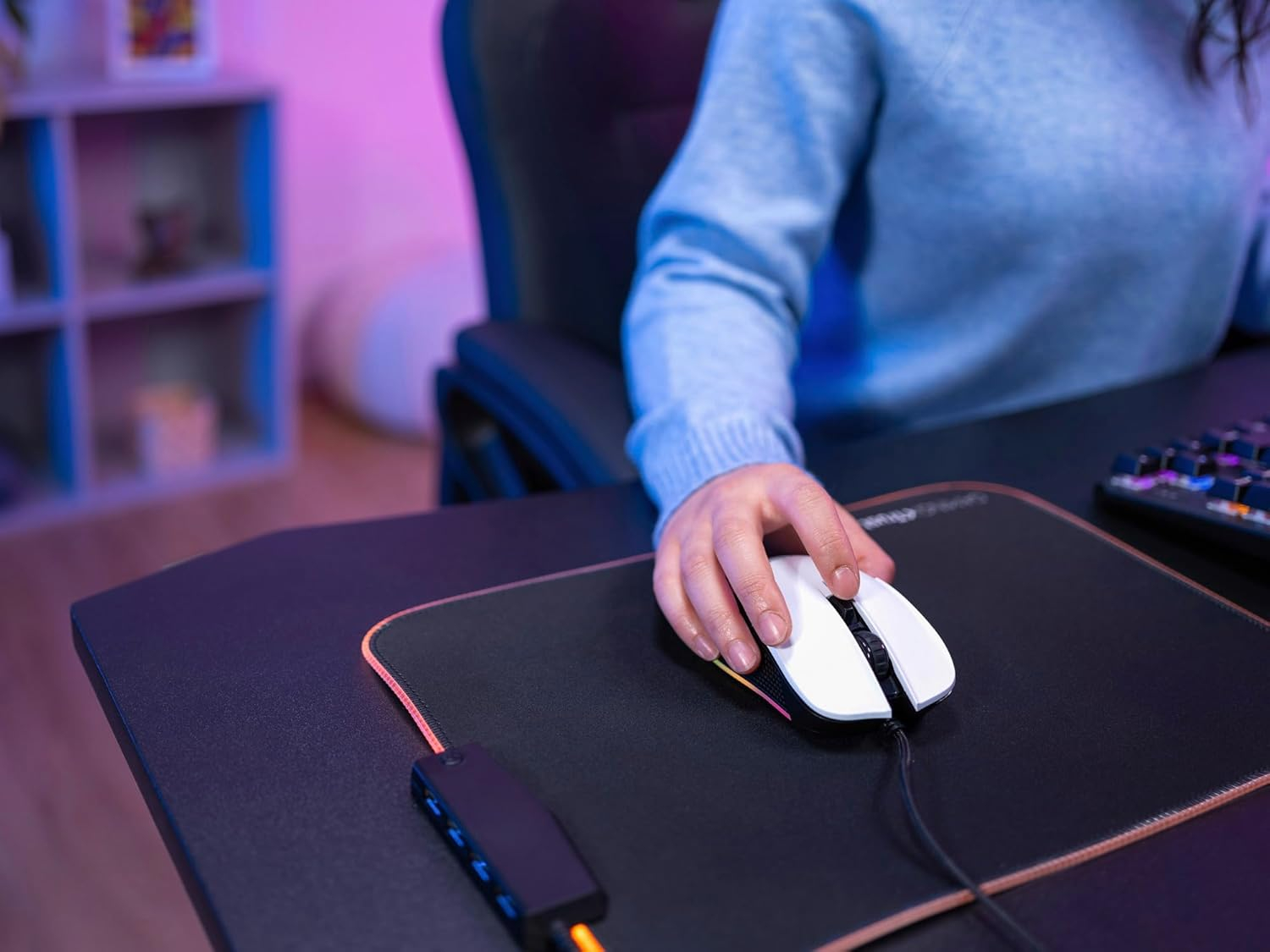 GXT 922 YBAR Kabelgebundene Gaming Maus mit RGB Beleuchtung (24730) - Weiss
