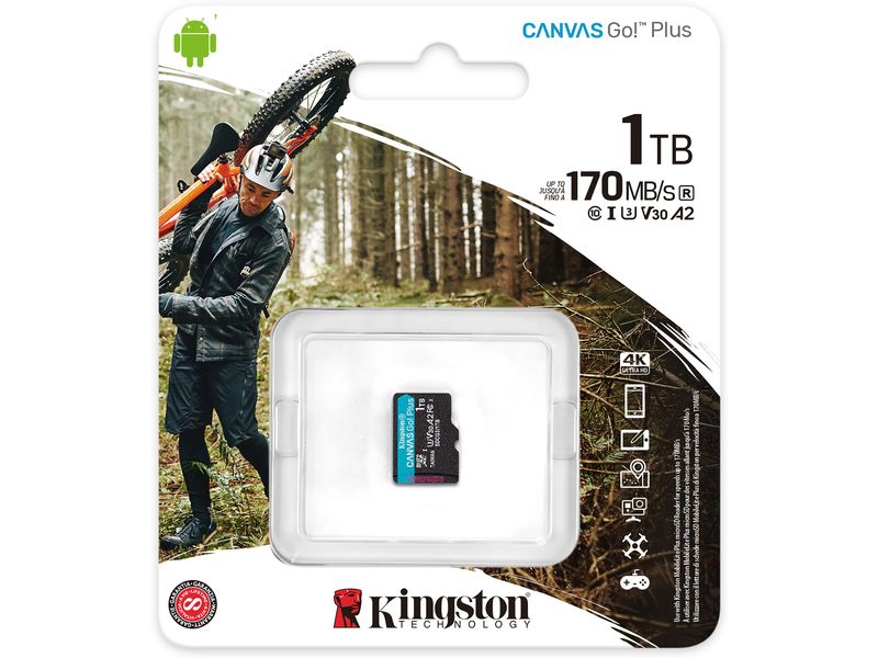 Kingston microSDXC-Karte Canvas Go! Plus 1 TB MicroSD-Karte, UHS-I, U3, V30, A2, 1000