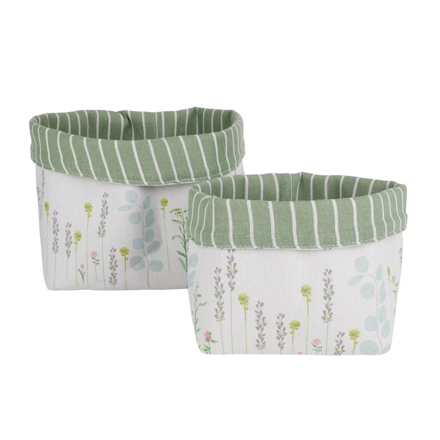 2er-Set Aufbewahrungskörbe Blumenprint