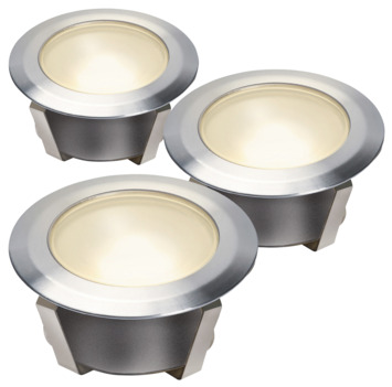 Ludeco inbouwspot Olan startersset RVS klein 3 stuks