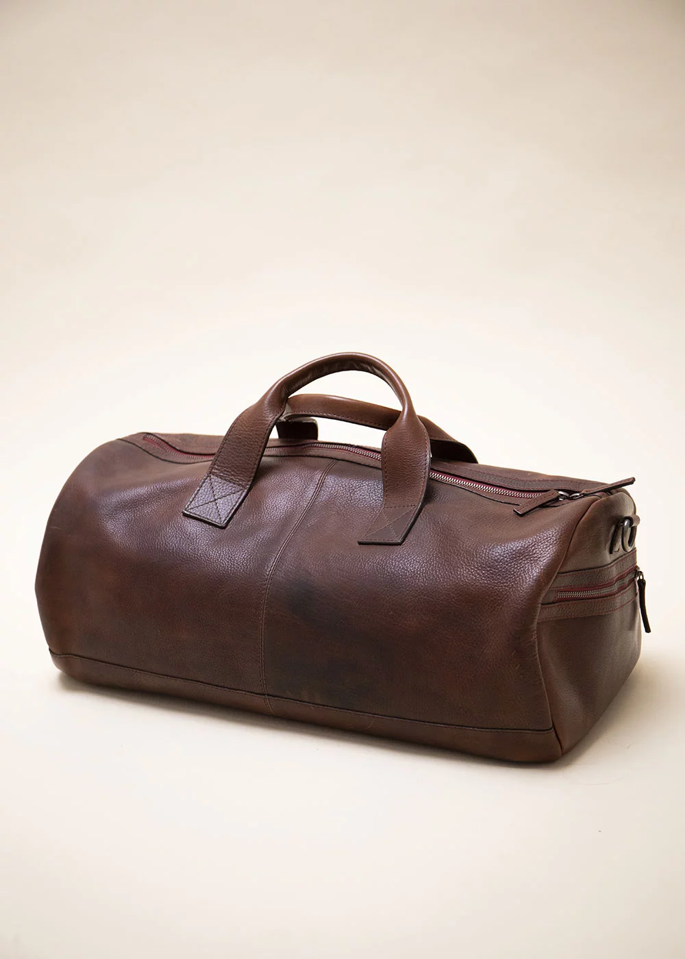 POLOCHON SOHO ZIP ROUGE CUIR MARRON