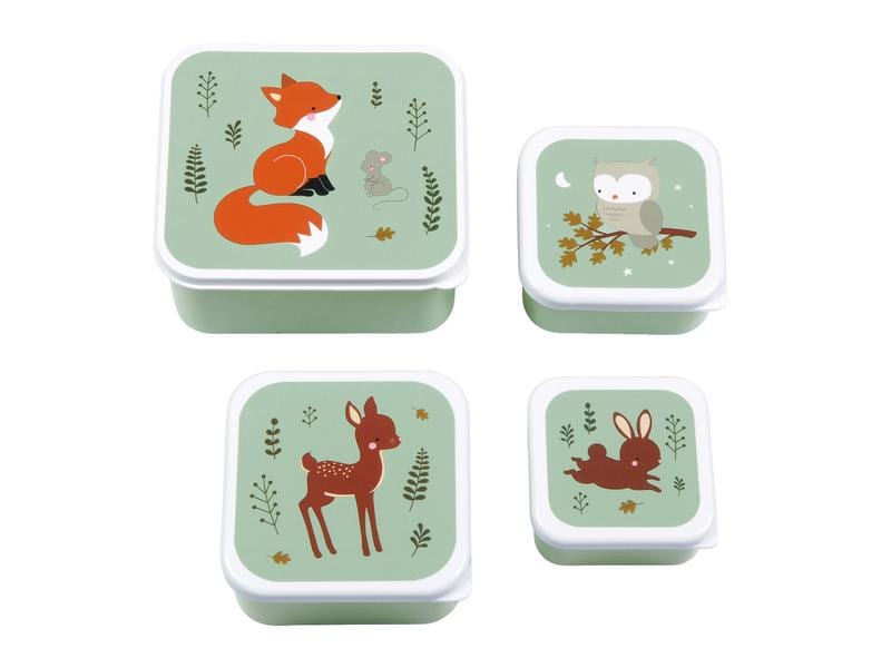A Little Lovely Company Lunchbox & Snack Box Set Forest Fri Lunch- und Snackbox Set mit praktischem Spender