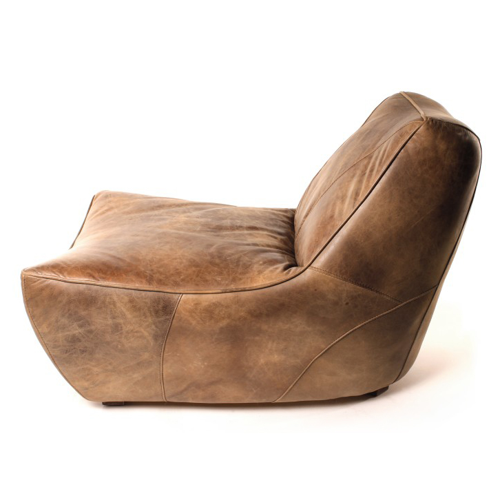 Ledersessel 'Callazzo' hellbraun, L 110 cm, B 71 cm, H 77 cm von fischer's lagerhaus