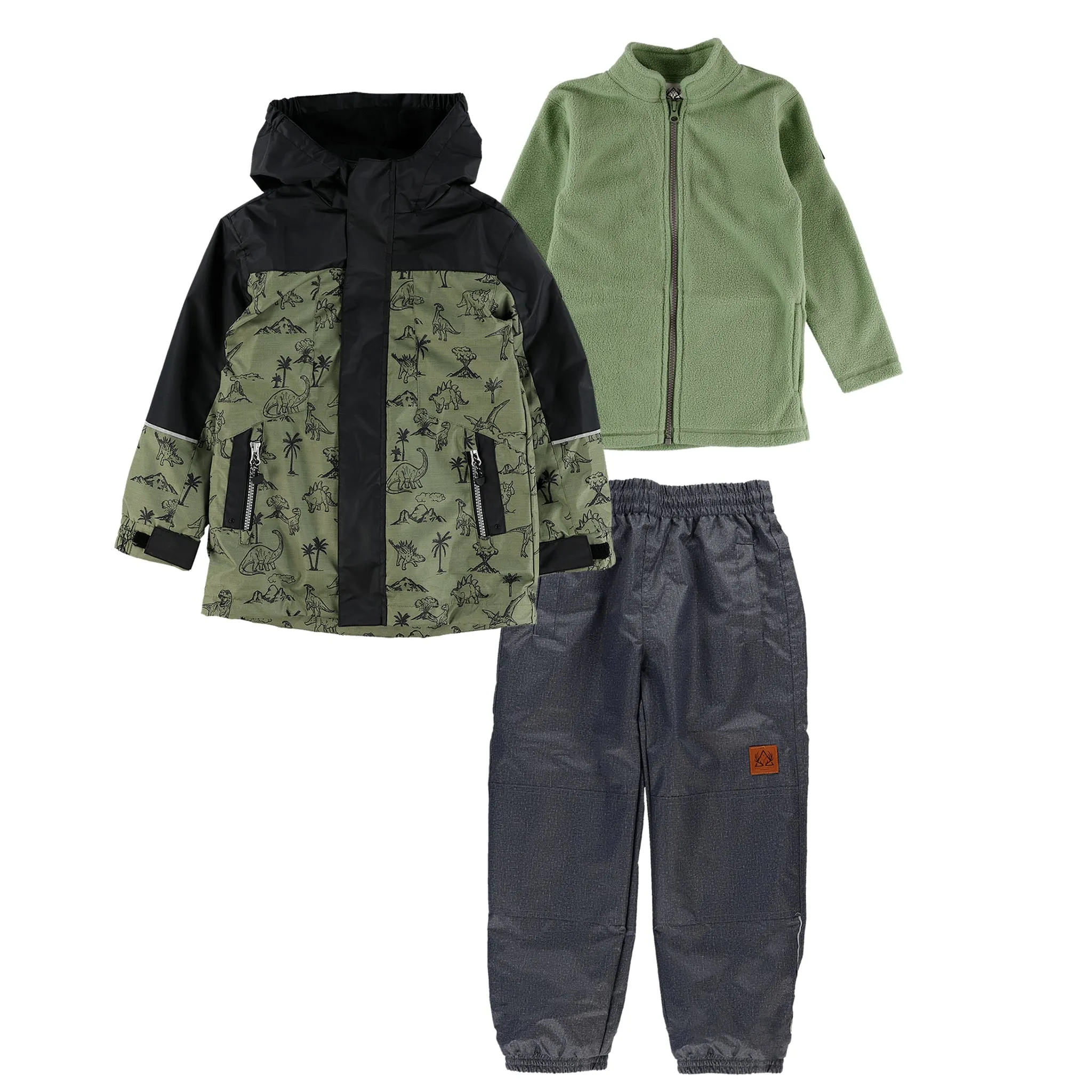 Deer Mountain Ensemble Extérieur 3-en-1 Dinos 7-12ans + Tuque + Cache-cou
