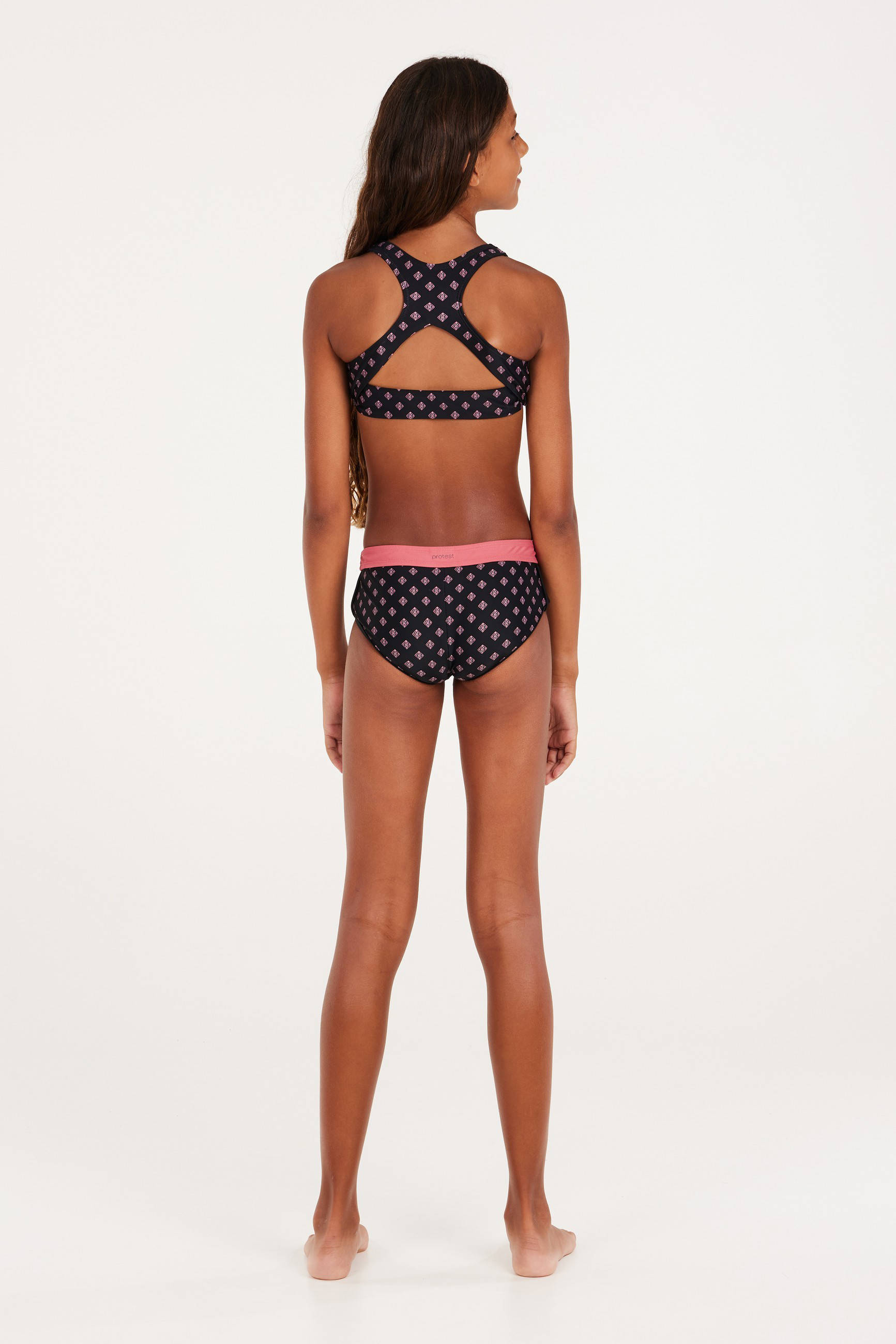 Protest crop bikini PRTMIRROR JR zwart/roze