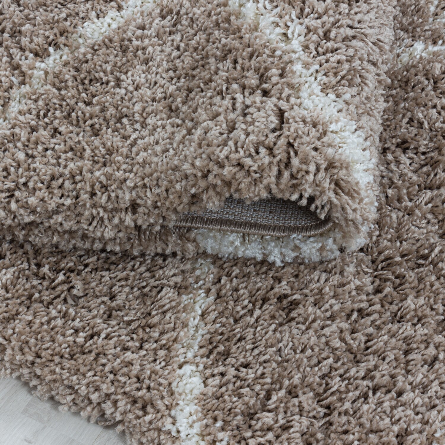 Stilvoller Runde Designer Hochflor Teppich | Skandinavisches Flair
