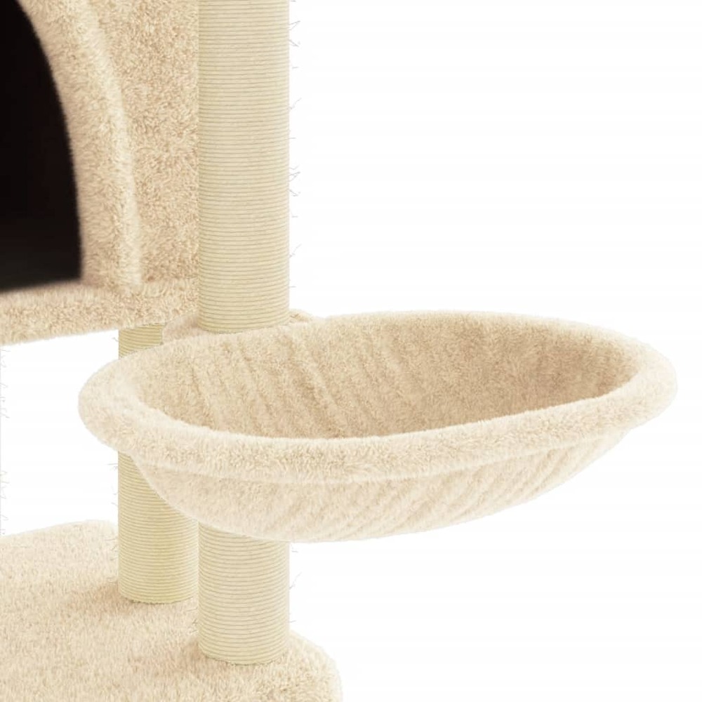 Arbre à chat avec griffoirs en sisal crème 180 cm