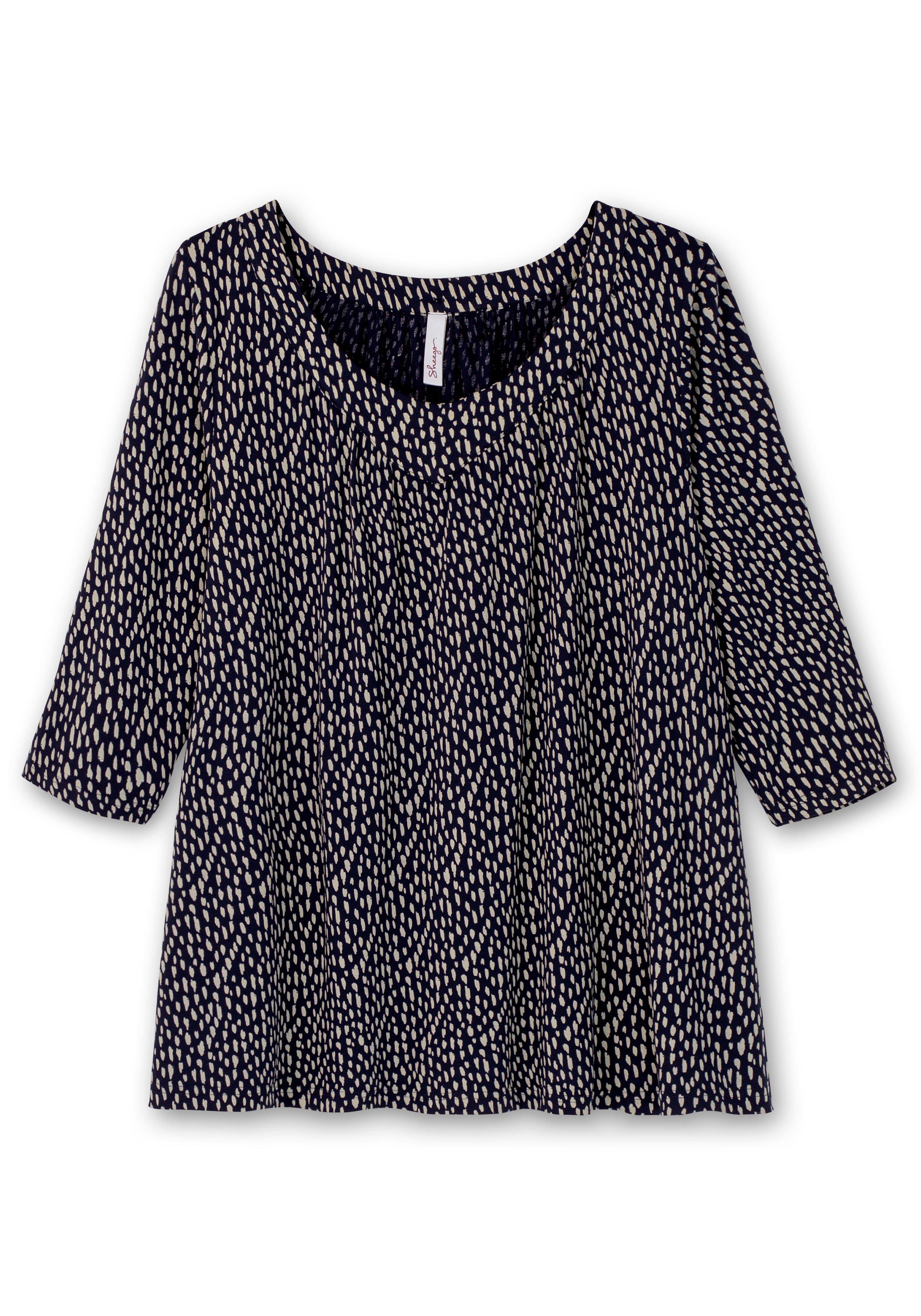 3/4-Arm-Shirt in Petite Passform, in weiter A-Linie