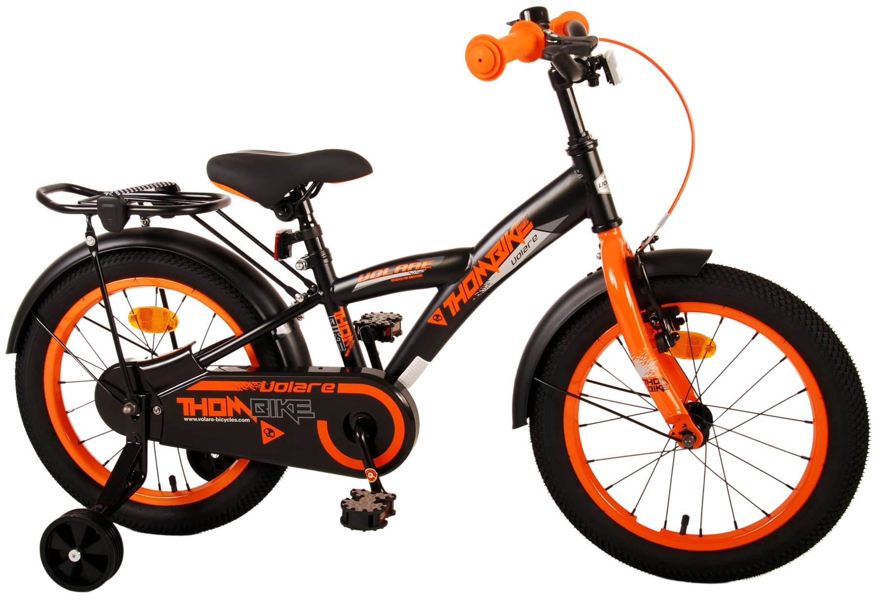 Kinderfahrrad Thombike für Jungen 16 Zoll Kinderrad in Schwarz Orange