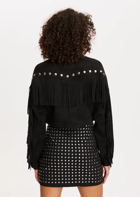 Fringe jacket zwart (ZWART)