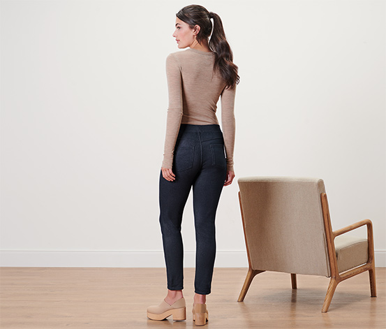 Gefütterte Leggings in Jeansoptik