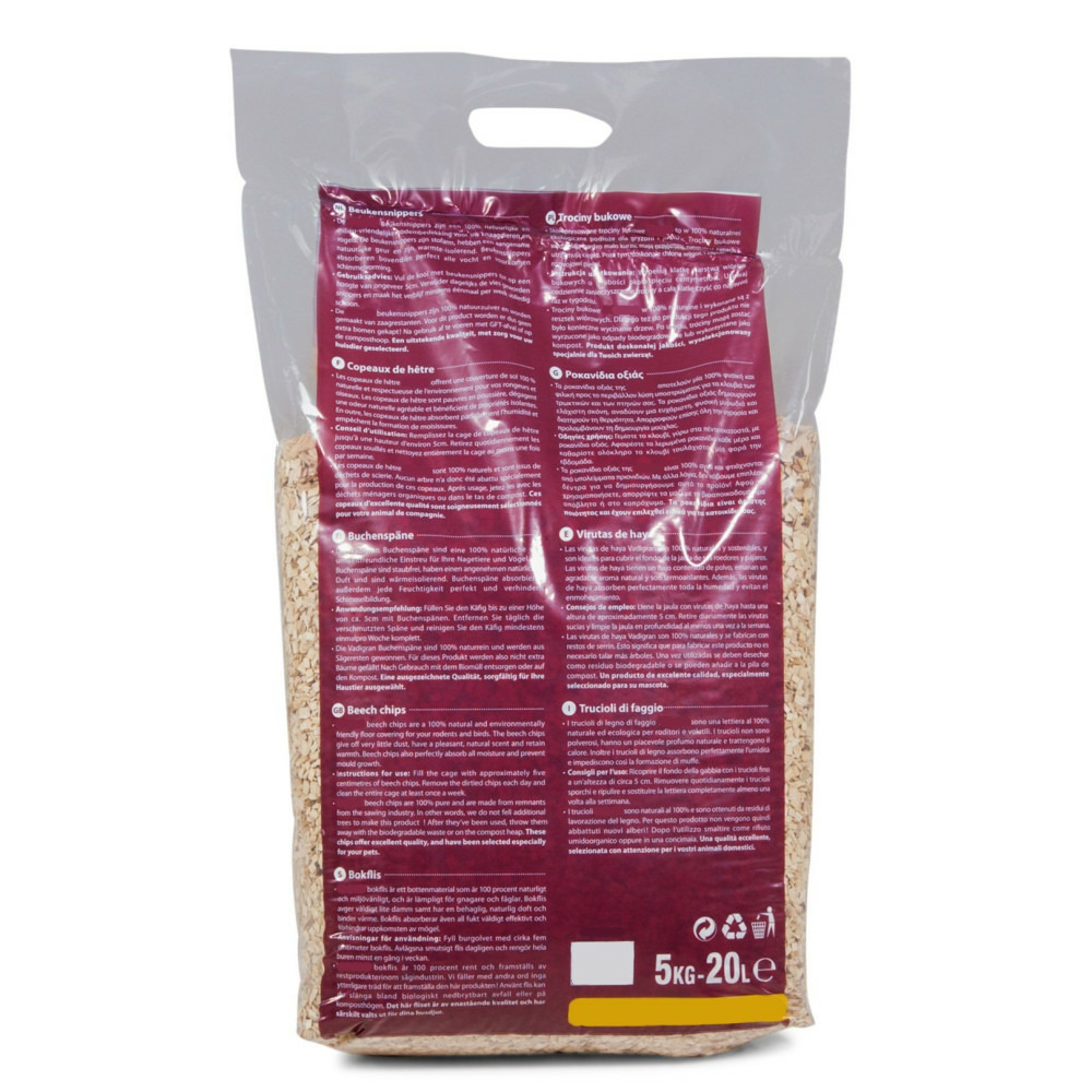 Copeaux de hêtre 10 mm 20 litres soit 5 kg pour rongeurs