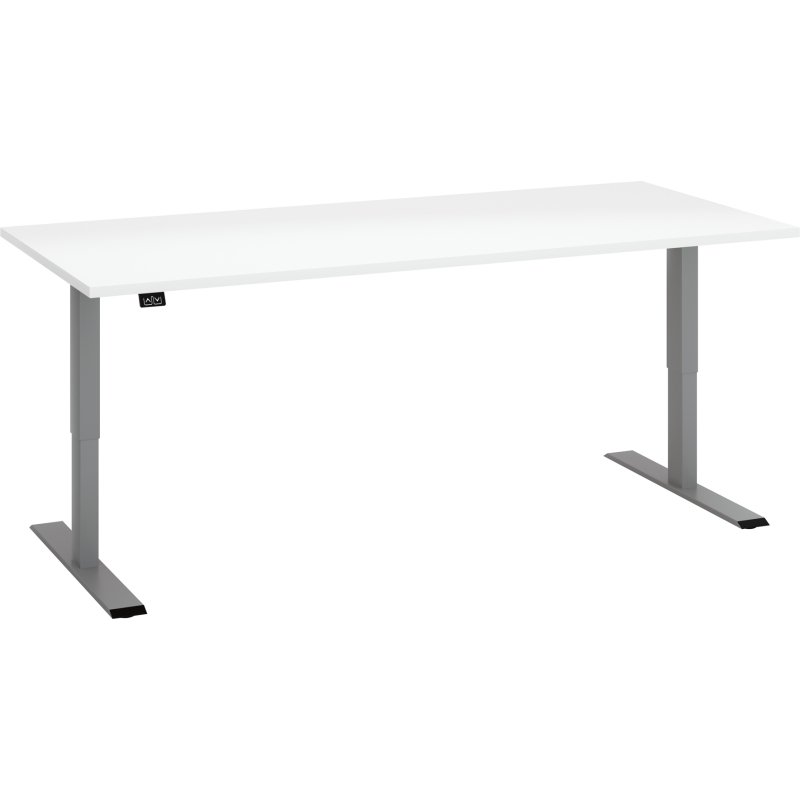 Bureau assis-debout Ecla Ergo réglage électrique en hauteur piètement gris aluminium