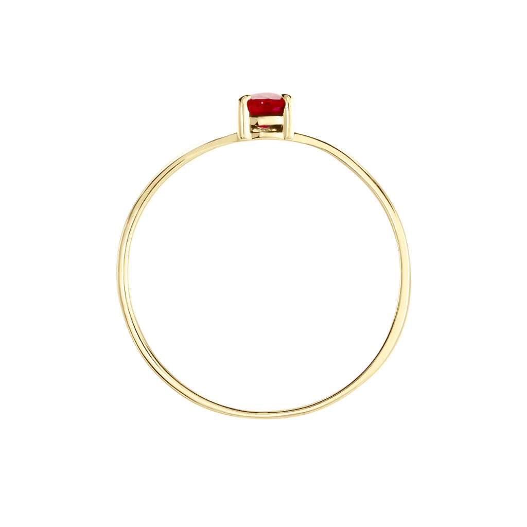 Bague Solitaire Goutte Or Jaune Rubis