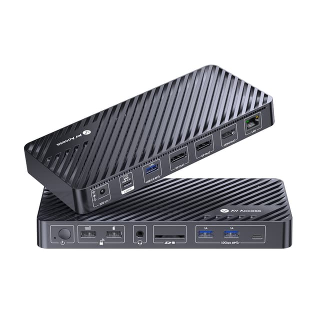 AV Access KD-S03 1 til 12 USB-C Dockingstation med tredobbelt skærm 2xDP 1xHDMI 4K60Hz 2K 144Hz