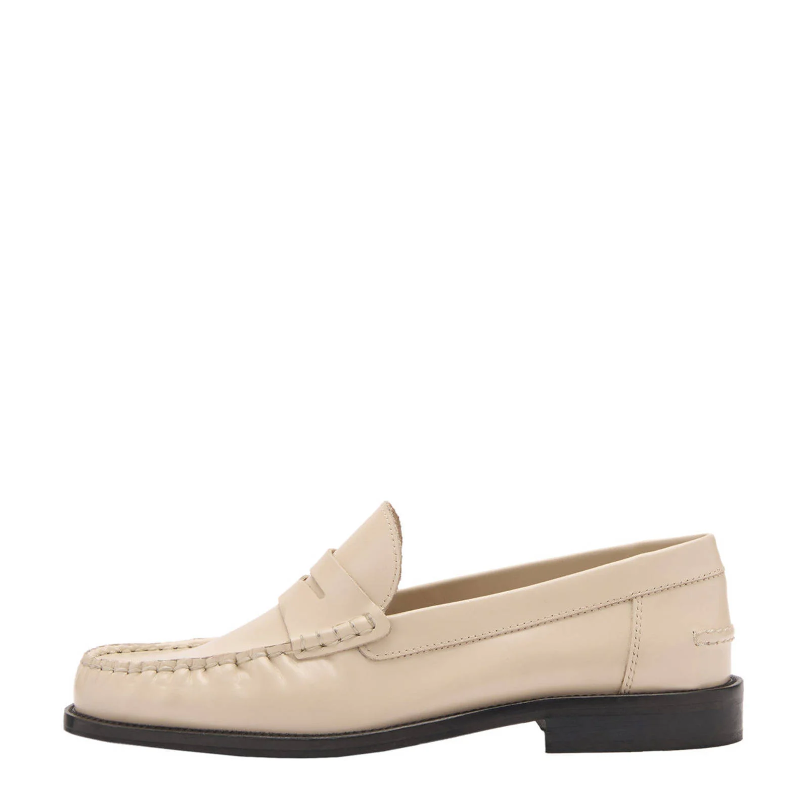 Mango leren loafers lichtbeige