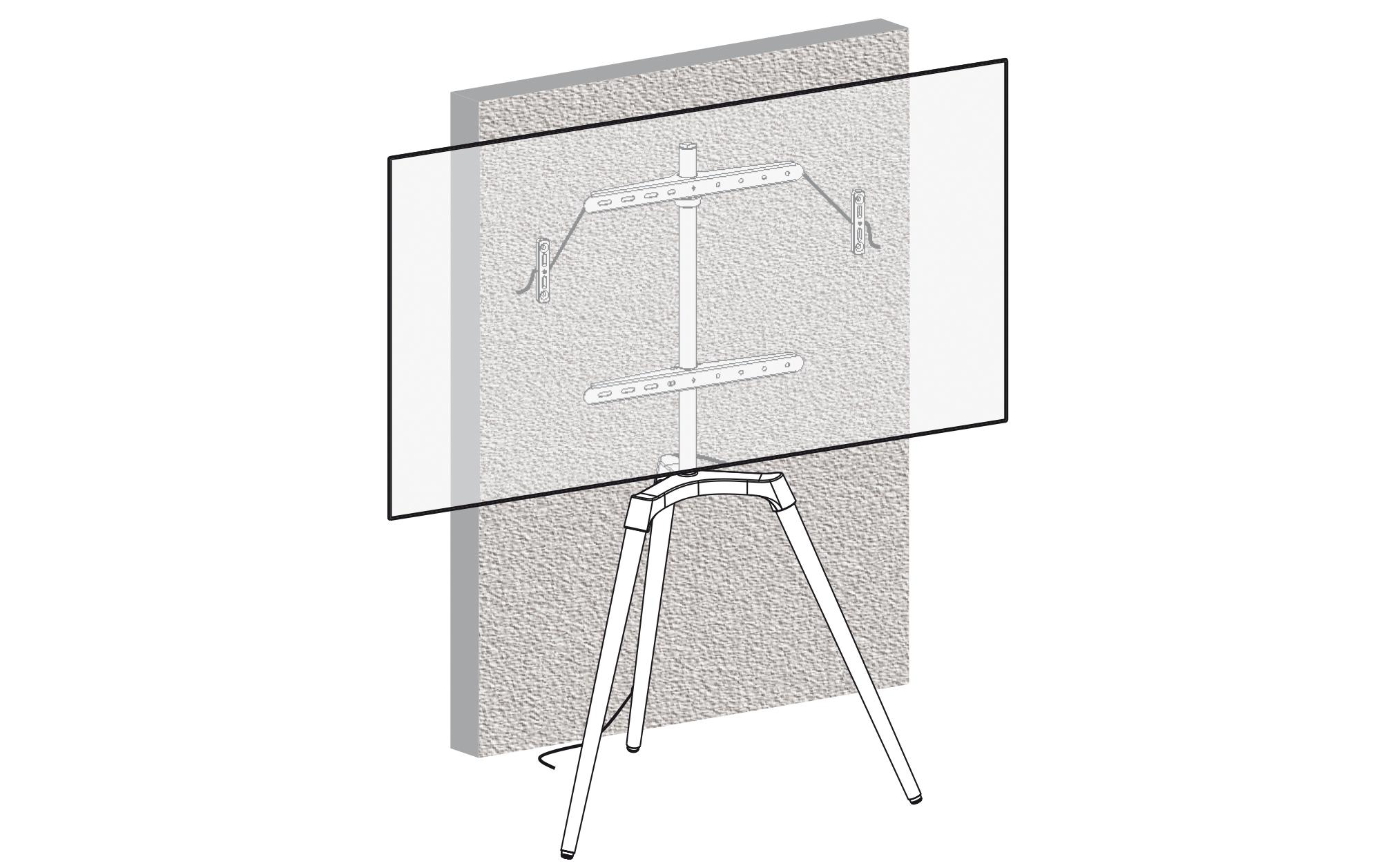 Staffelei My Wall HT20 Braun; Schwarz<br>Staffelei / Bodenstativ für Displays von 50'' - 65