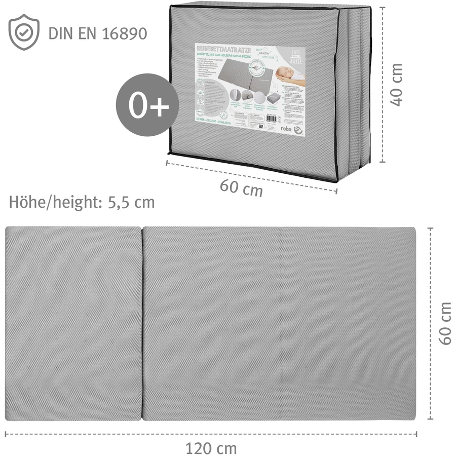 roba Reisebettmatratze Air safe asleep, 60x120 cm