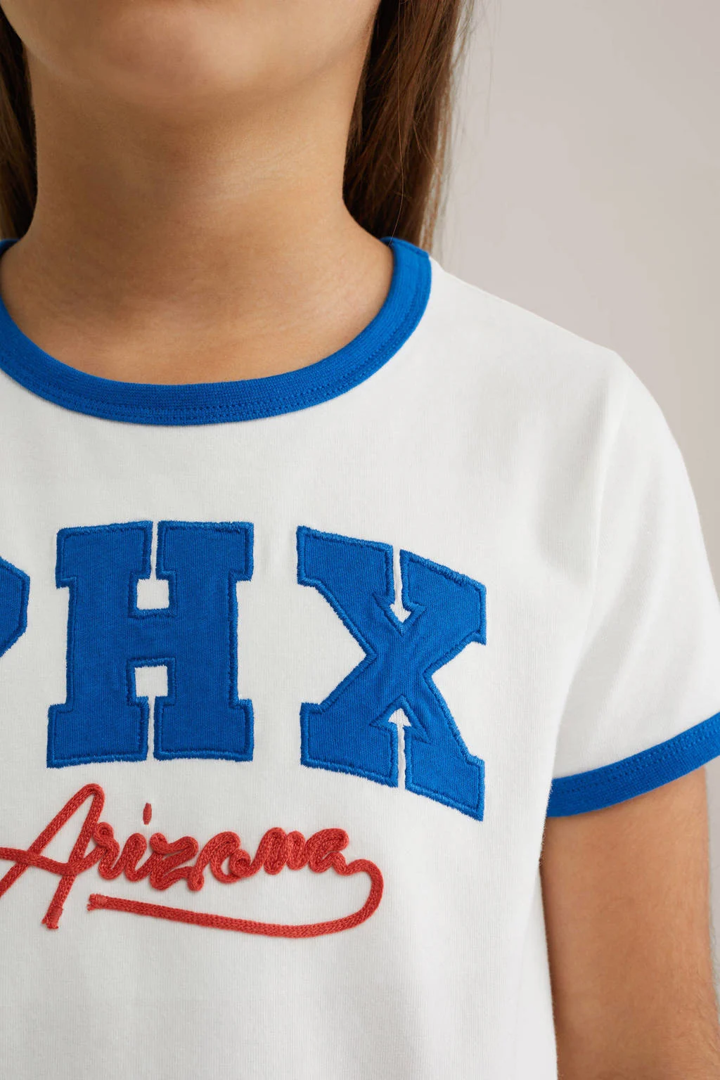 WE Fashion T-shirt wit/blauw