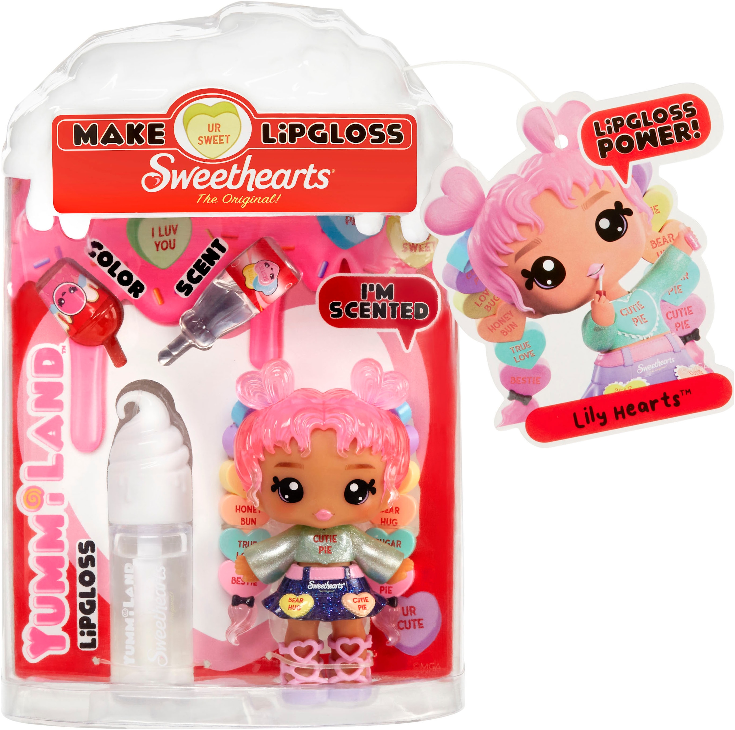 YUMMILAND Minipuppe »Yummiland Sweet Lip Gloss-Lily Hearts« inklusive Schlüsselanhänger