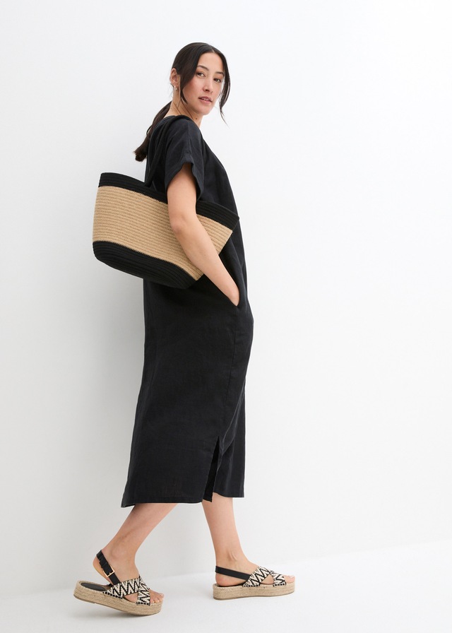 bonprix Tunikakleid »Kaftan-Kleid aus reinem Leinen« Kaftan-Kleid aus reinem Leinen