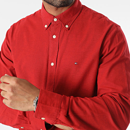 Chemise Manches Longues 9968 Rouge Chiné