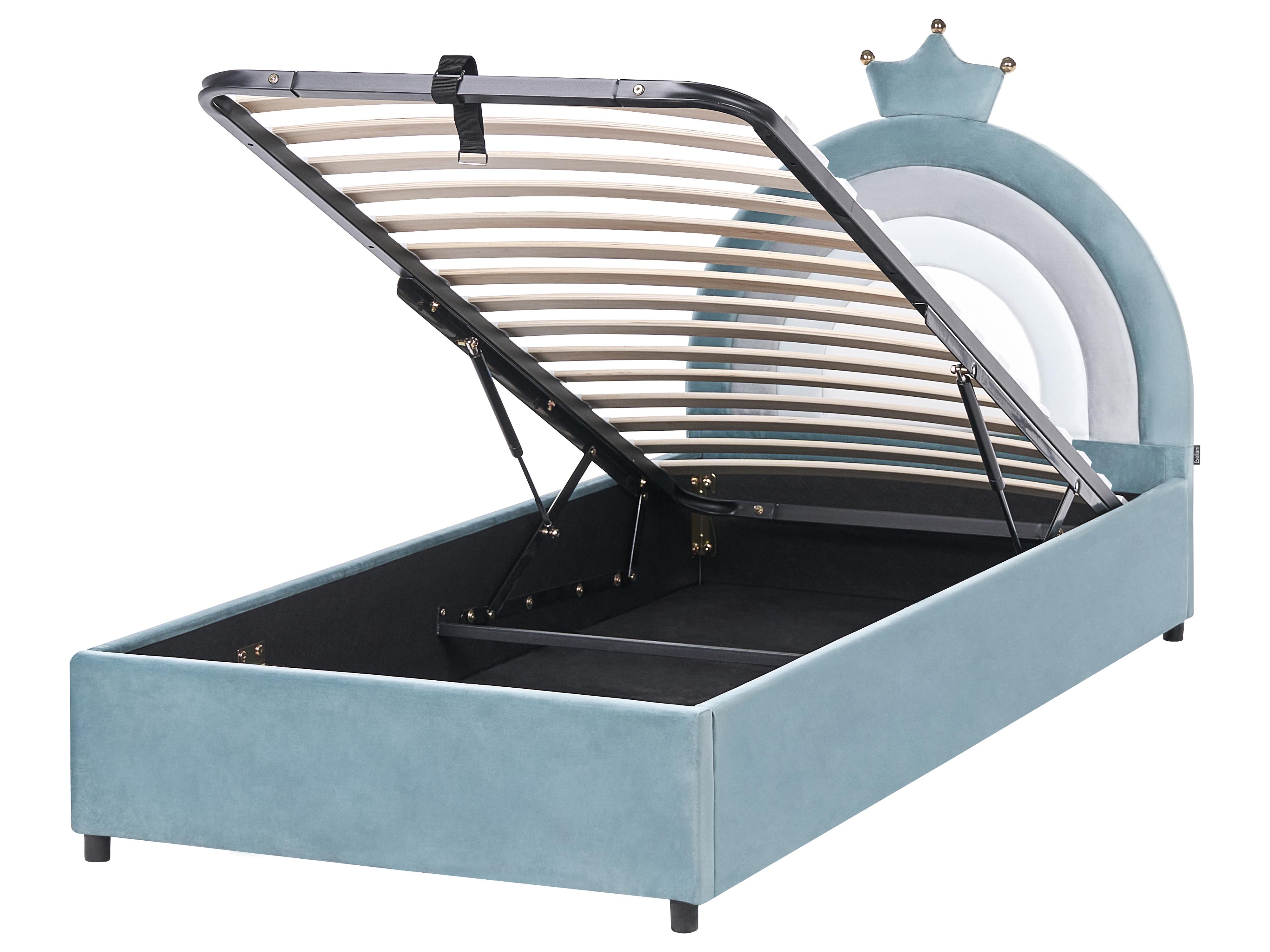 Kinderbed met opbergruimte Kroon Fluweel GRISETOT 90 x 200 cm Blauw