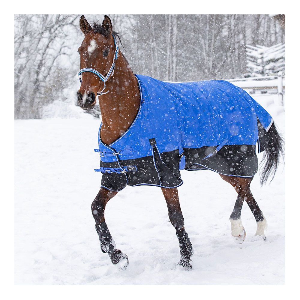 Equitheme TYREX 1200D AISANCE 300G - Couverture de paddock bleu/nr