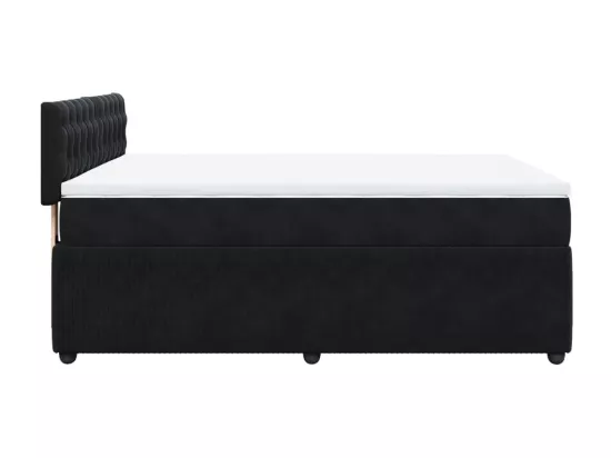 Sommier à lattes de lit avec matelas Noir 140x190 cm Velours