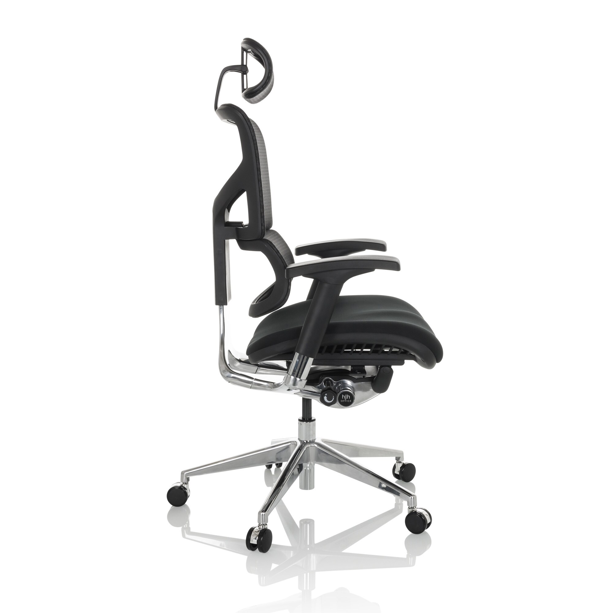 High End Bürostuhl ERGO-U2 FM Stoff/Netzstoff mit Armlehnen (höhenverstellbar) hjh OFFICE
