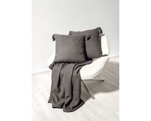 Decoratief kussen Zoe donkergrijs 45x45 cm