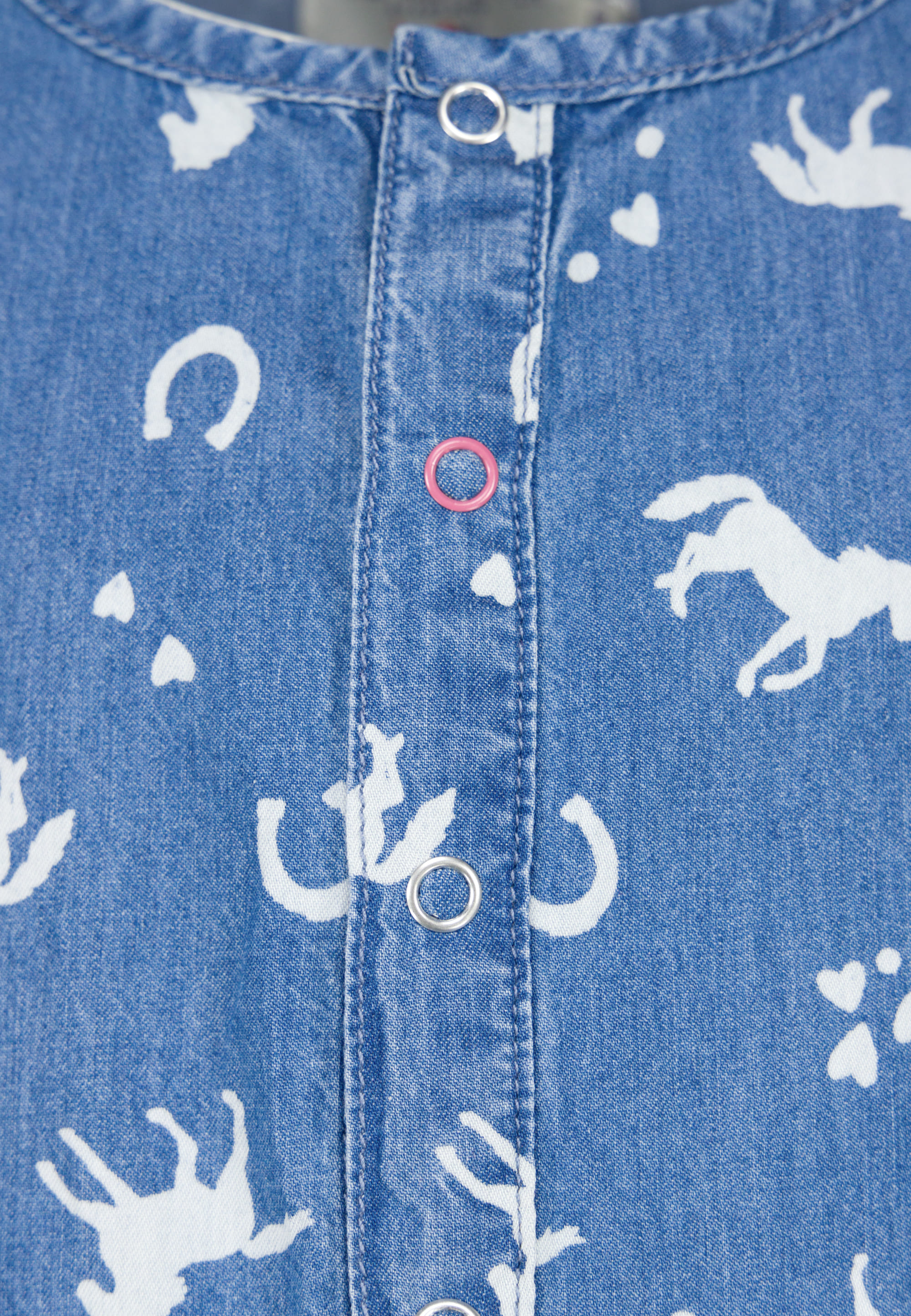 Jeanskleid HORSES AOP in mid blue