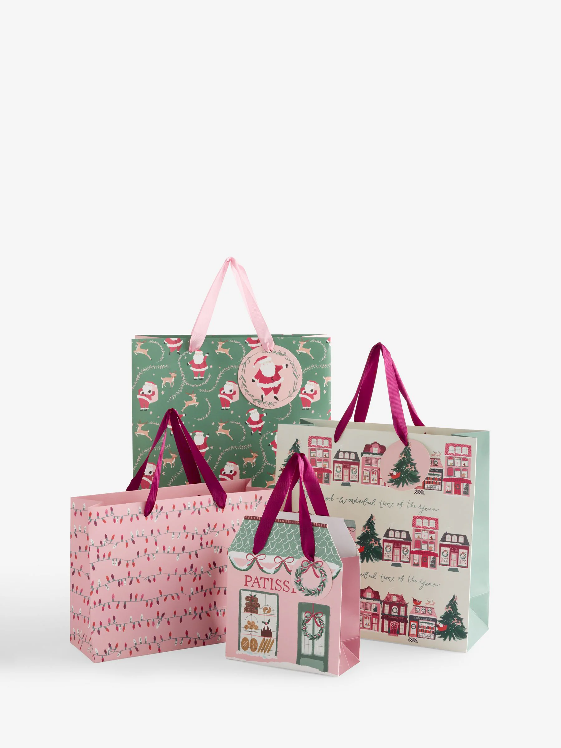 Cadeautassen met kerstmis-print