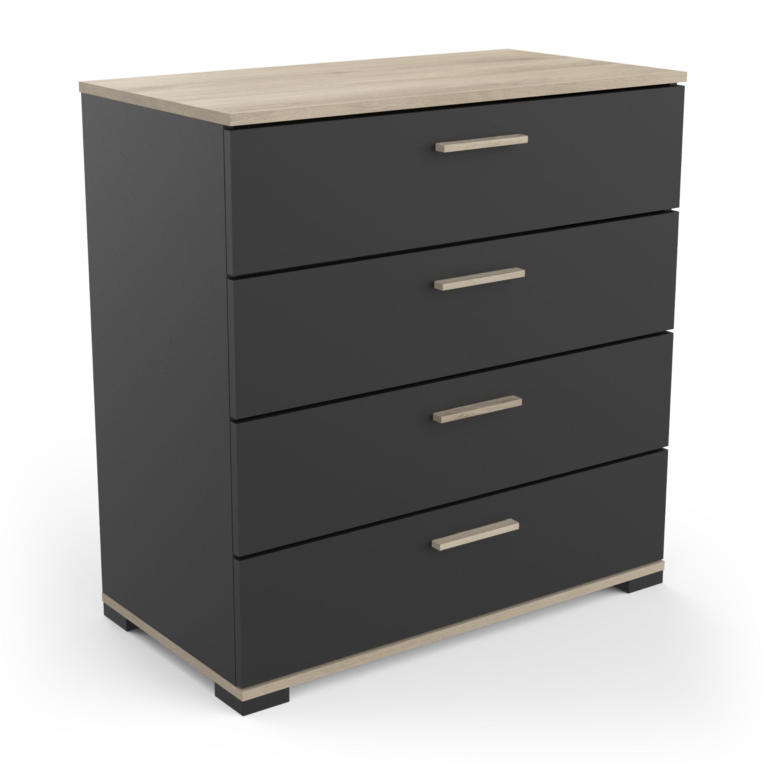 IZZY COMMODE 4 TIROIRS CHENE NOIR