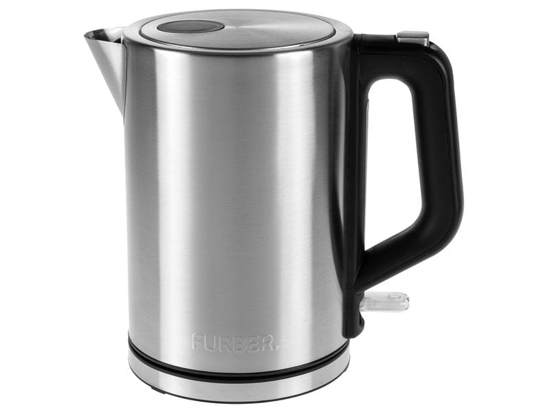 FURBER Wasserkocher Premium 1.5 l, Edelstahl Edelstahl Wasserkocher mit grosser Deckelöffnung
