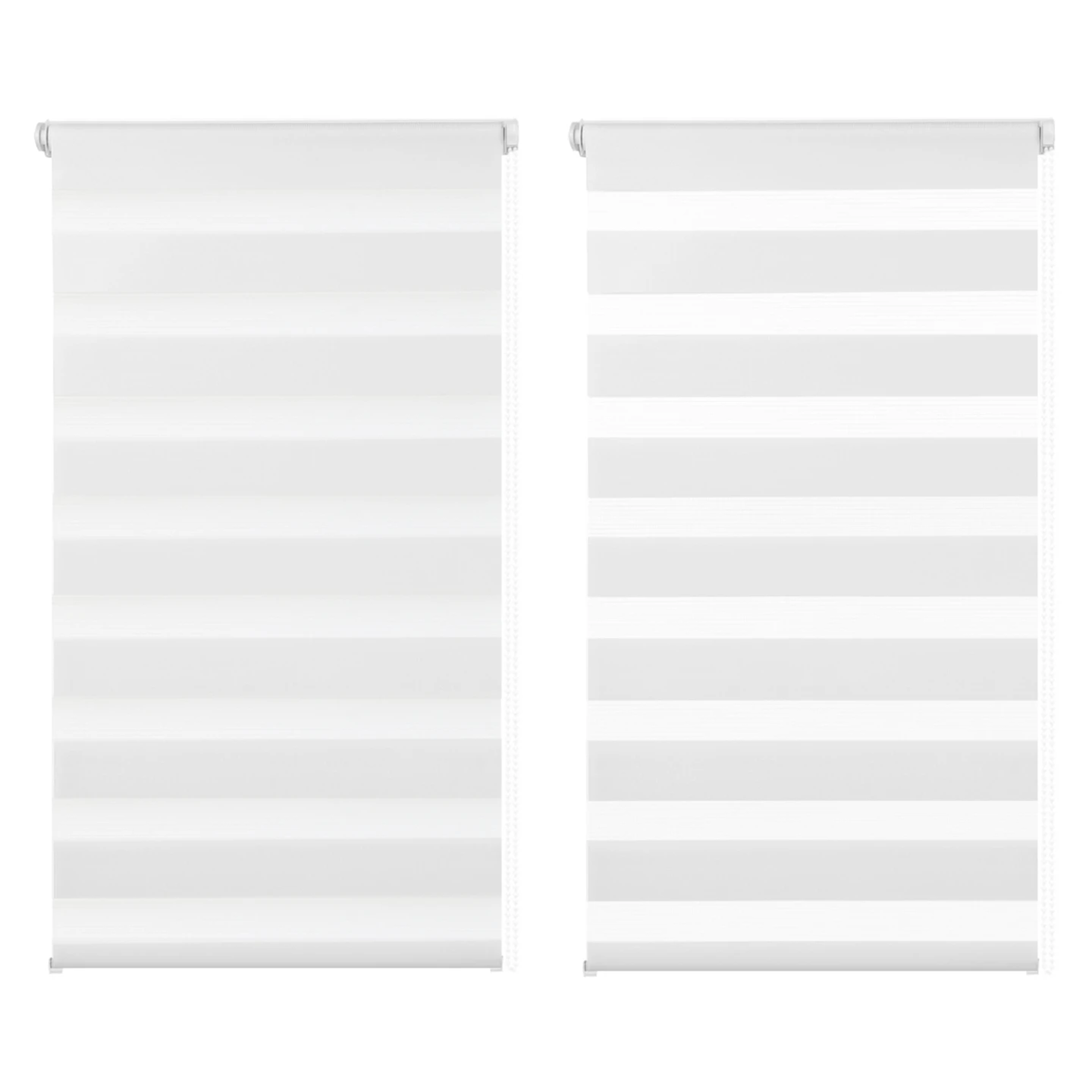 Lot de 2 stores enrouleurs zébrés jour nuit l.55 x H. max 170 CM blancs