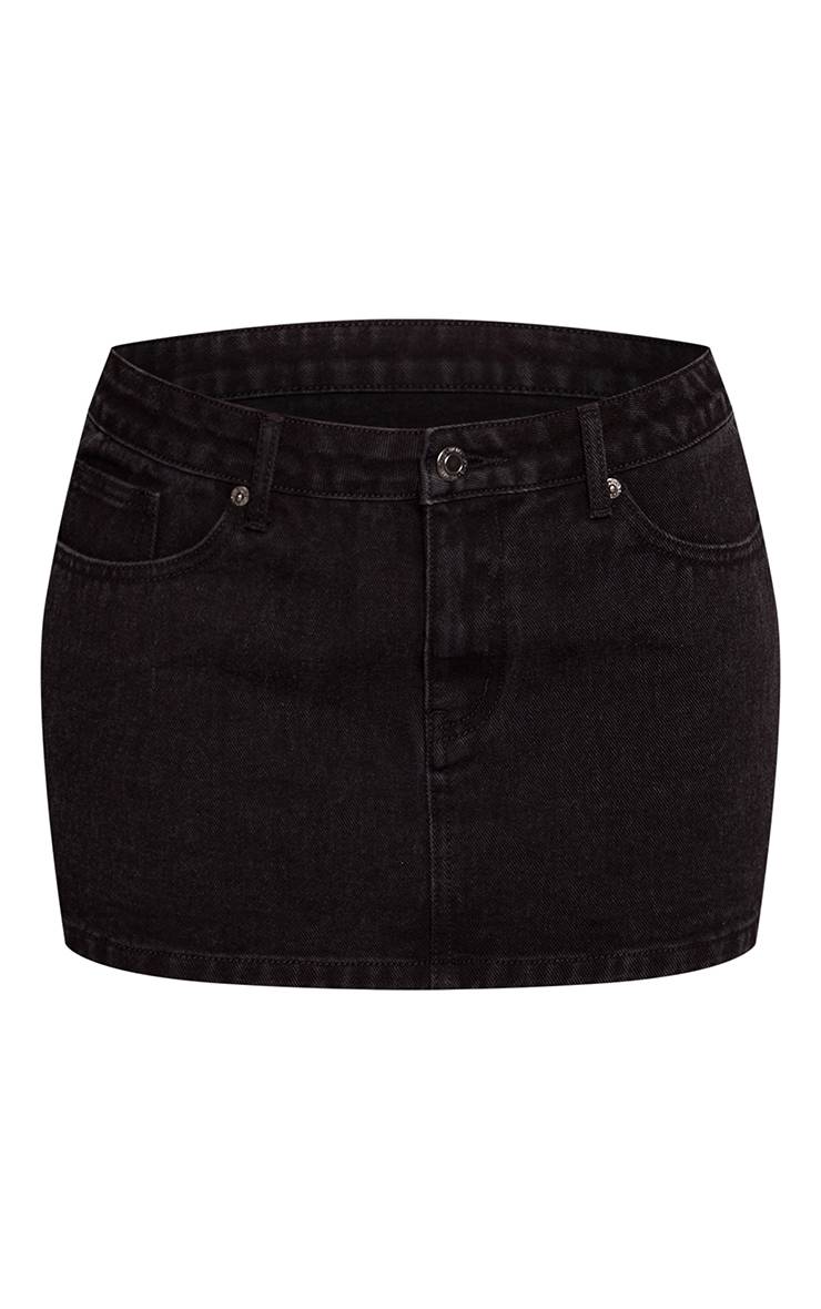 Noir Jupe En Jean Micro Mini Taille Basse Petite