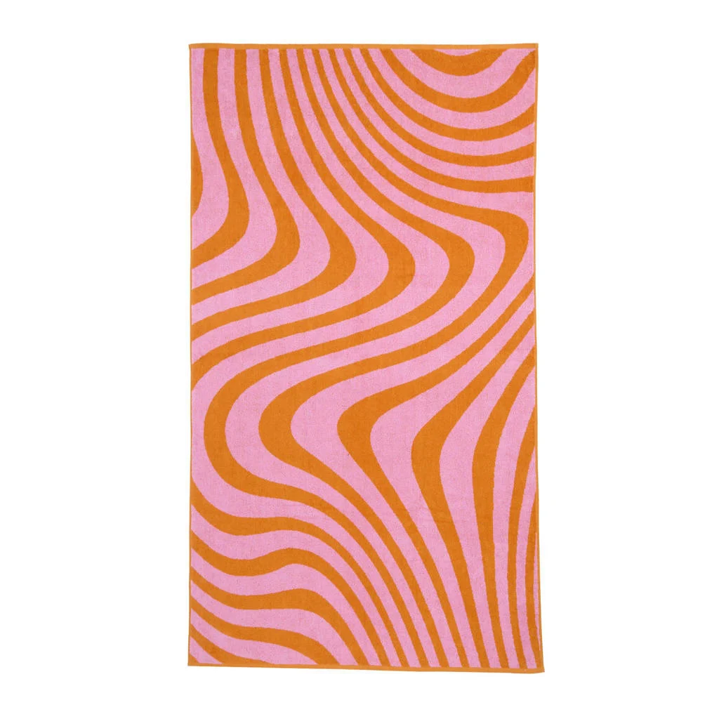 Perfecte strandhanddoek!strandlaken Swirl (roze) (180x100 cm)