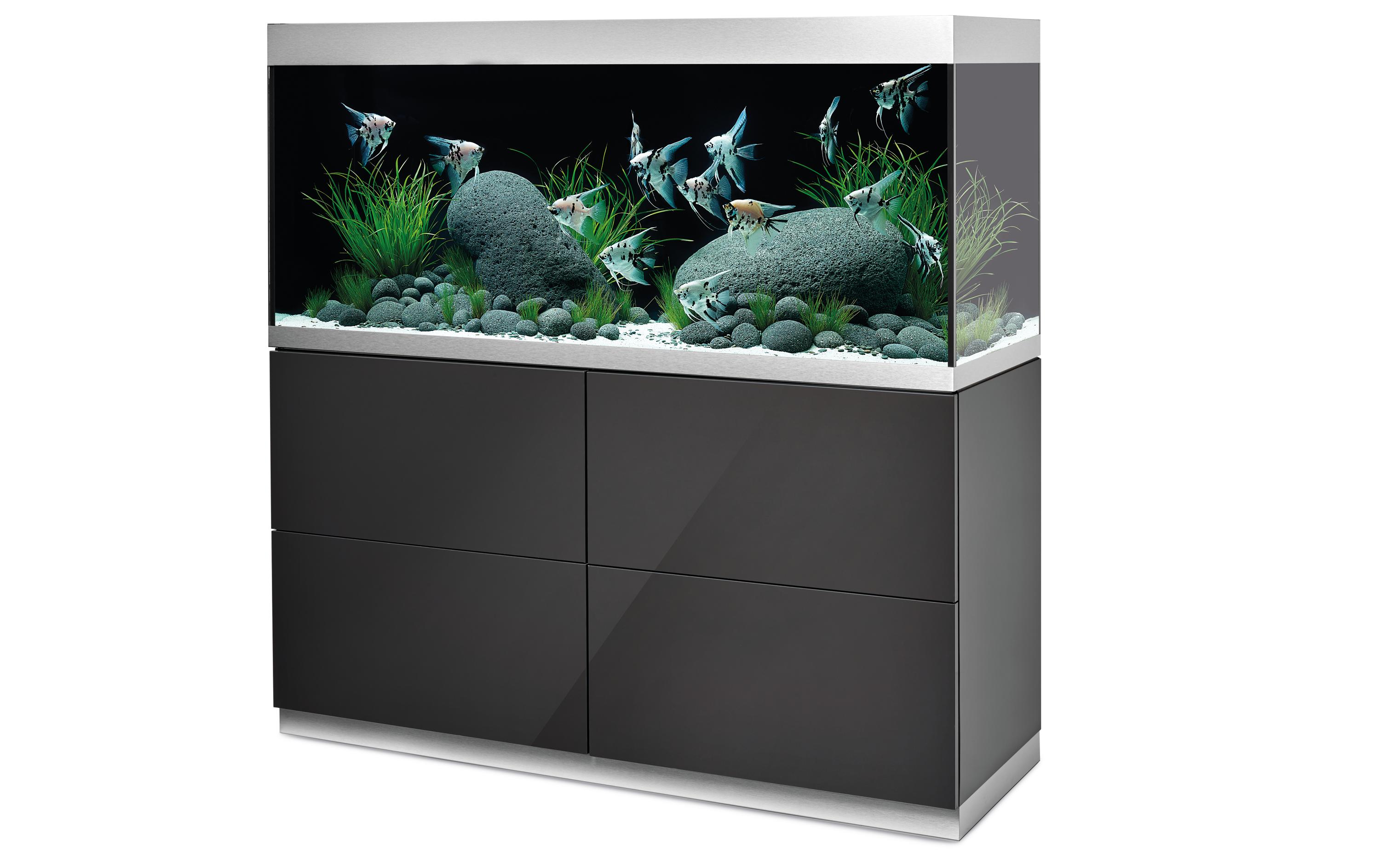 Aquarienkombination HighLine optiwhite 400, Grau, 413 l<br>HighLine Aquarien aus Optiwhite-Glas mit Unterschrank
