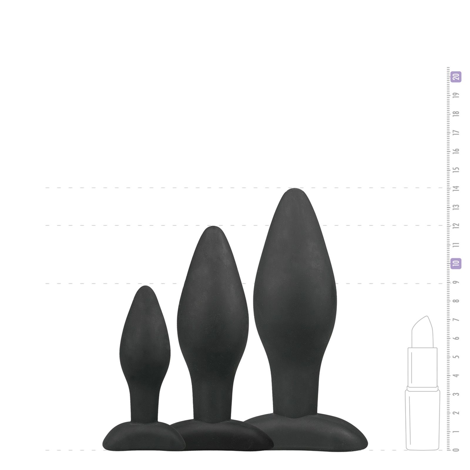 Easytoys - Analplug Set Schwarz aus Silikon