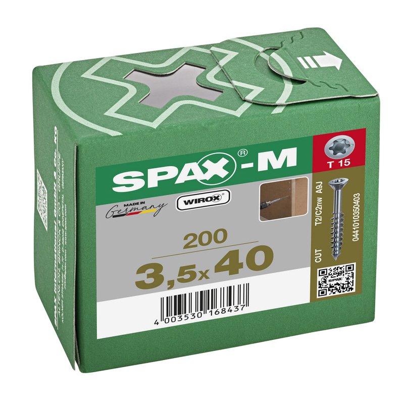 Spax MDF schroeven T-STAR plus deeldraad 3,5x40mm TX15