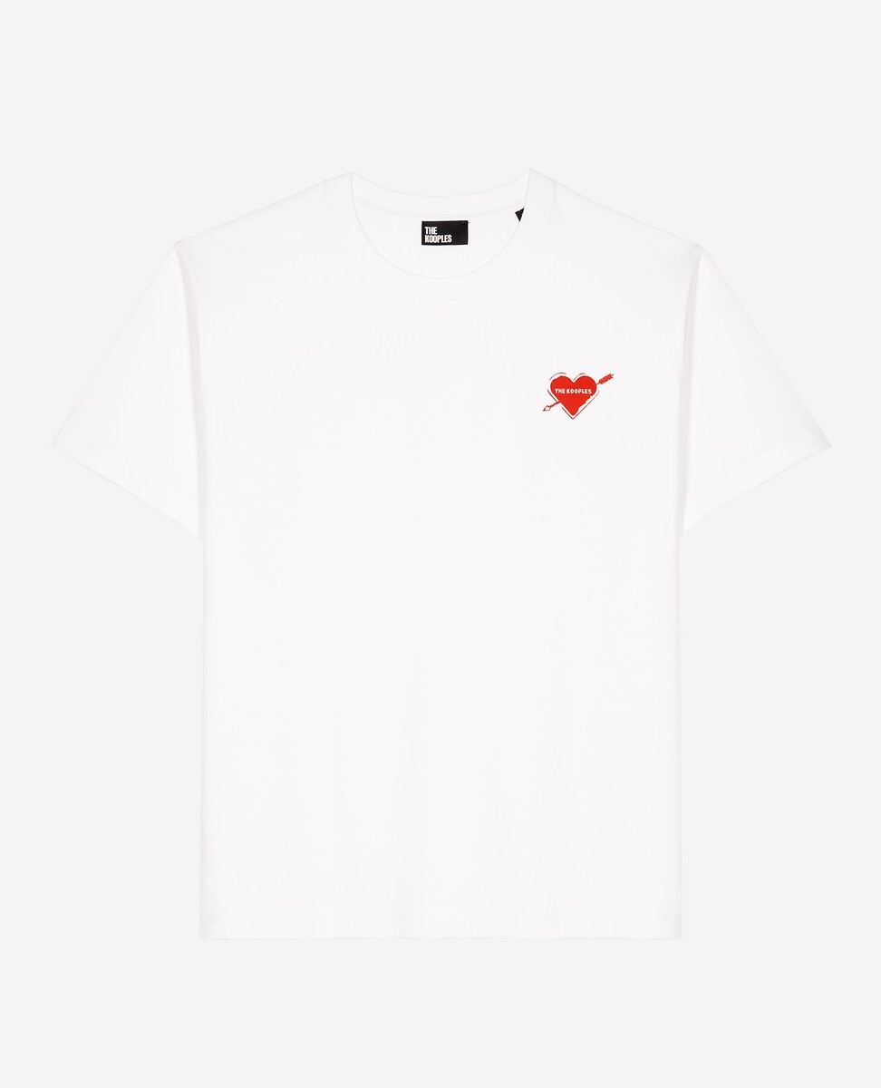 THE KOOPLES<br>Camiseta com gola redonda, mangas curtas e estampa de corações
